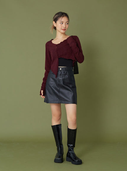 Faux Leather Miniskirt CG12
