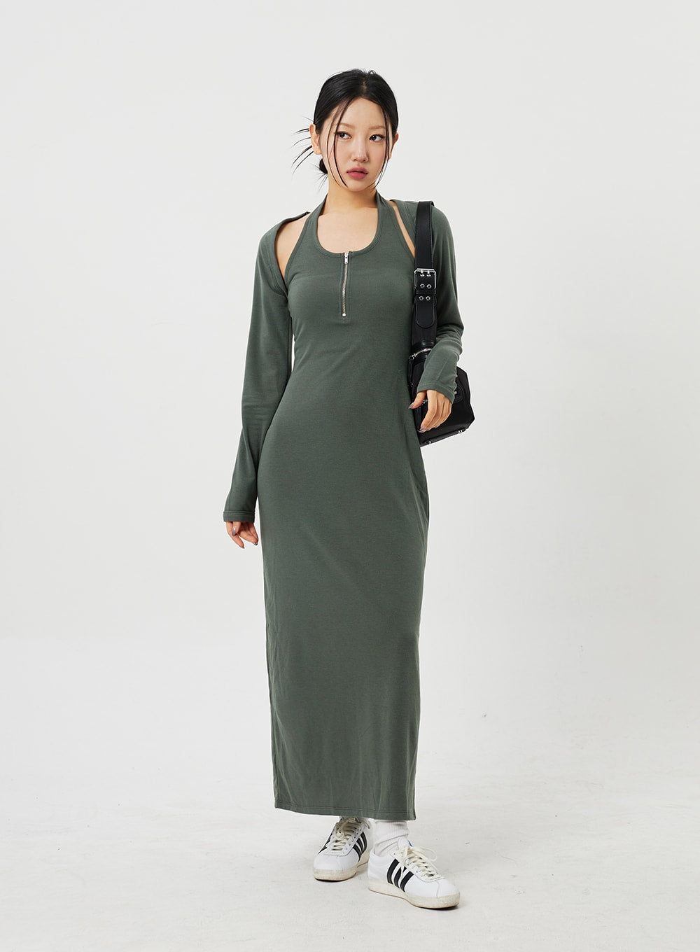 Zip maxi cheap dress