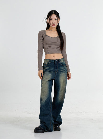 Heart Neck Crop T-Shirt CO11