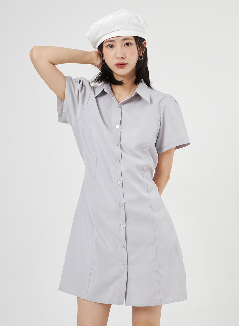 Short Sleeve Shirt Dress OA307