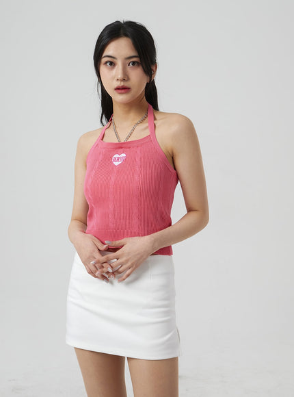 Ribbed Halterneck Sleeveless Top BM304