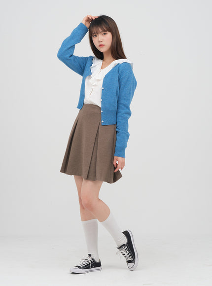 羊毛短款開衫 F4 