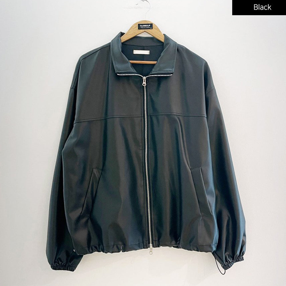 Relaxed Fit Faux Leather Jacket J24