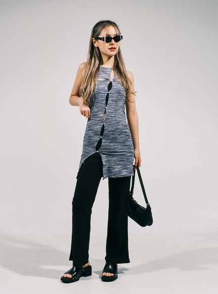 開衩分層迷你連衣裙 CJ03