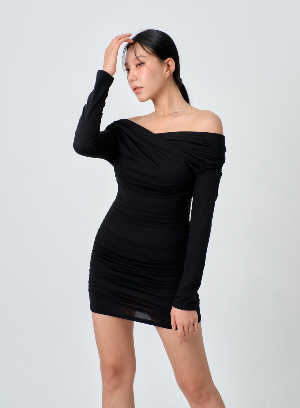 Off-Shoulder Mini Dress IJ331 - Pink S/M Off-Shoulder Mini Dress IJ331 - Pink S/M