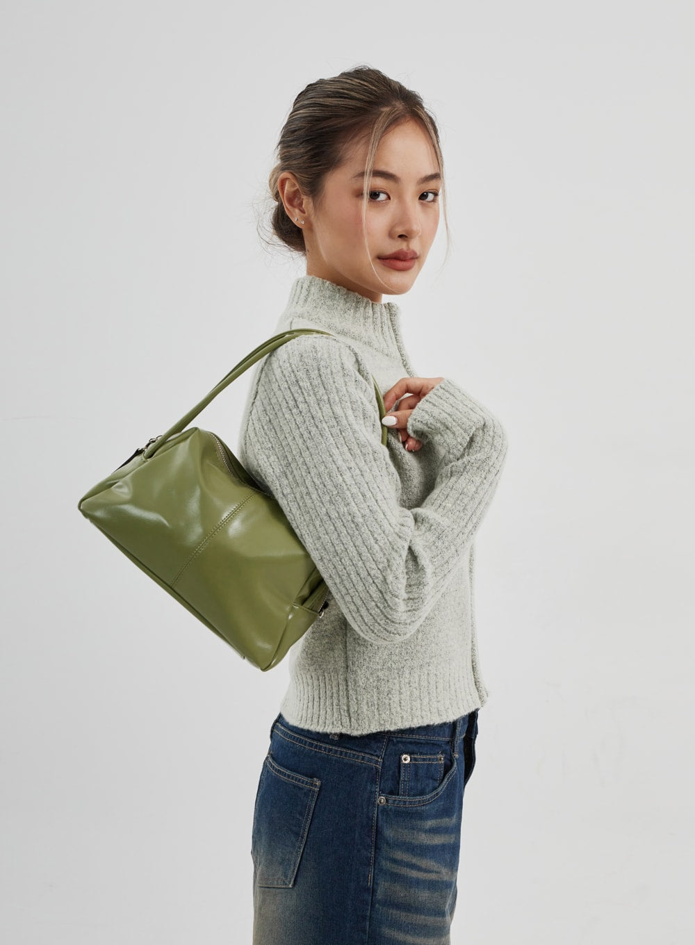  JJWASR Spring Shoulder Bag Fashion Plaid Pu Leather