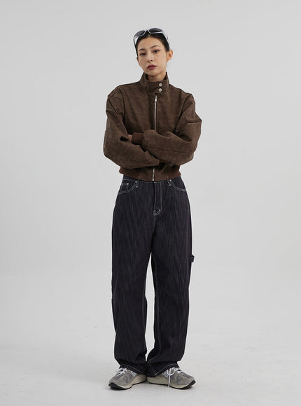 中腰寬鬆牛仔褲 CF307