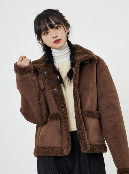 Shearling Button Jacket BN07