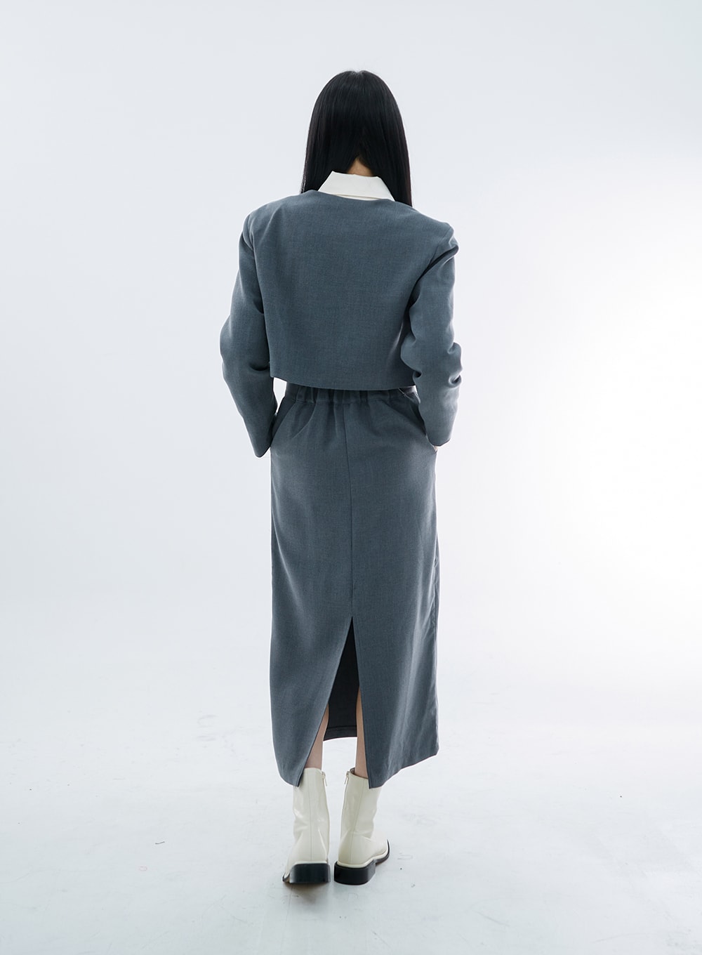 Simple High Waist H-Line Long Skirt OS29