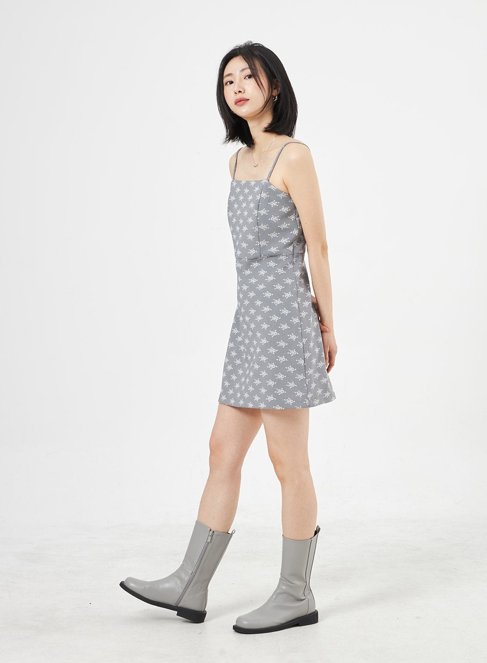 玫瑰印花迷你連衣裙 OA310