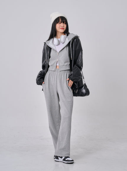 Lewkin Soft Basic Two Way Hoodie Zip Up C1210