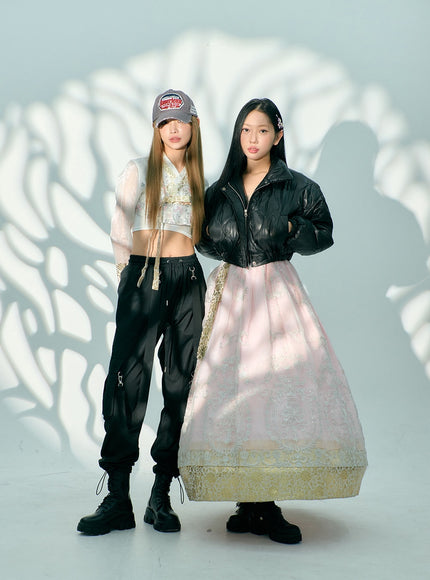 雙肩帶工裝降落傘寬鬆褲 BD23