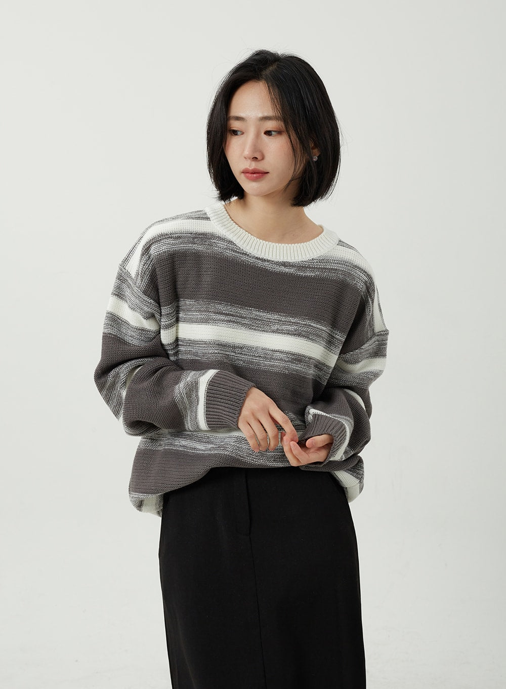 Stripe Oversized Sweater OJ313