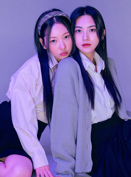 超大針織鈕扣開衫 BJ331