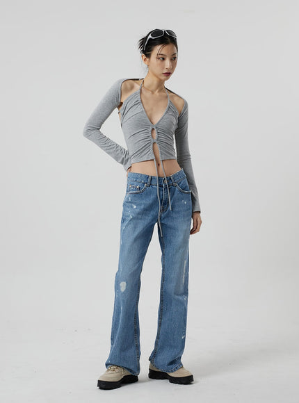 低腰微喇牛仔褲 CF309