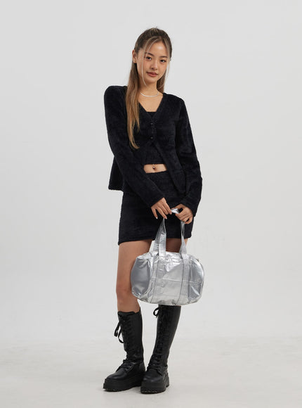 泰迪開衫抹胸迷你裙套裝CJ325