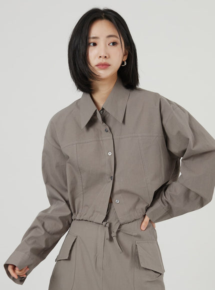 繫帶細節短款襯衫 OF310