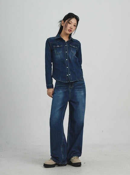 Button Denim Shirt CD09