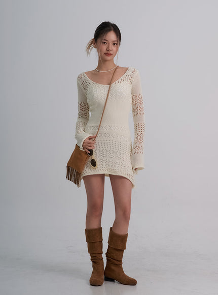 分層針織迷你連衣裙和細肩帶迷你連衣裙套裝 CO19 