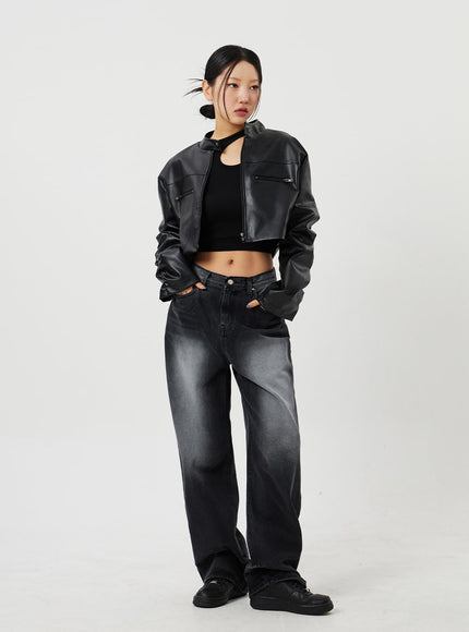 中腰寬鬆牛仔褲 CF328