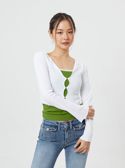 短款長袖開衫 CF317