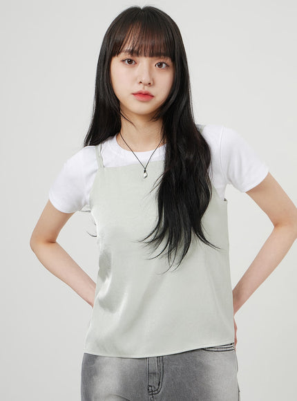 緞面無袖上衣 OF327