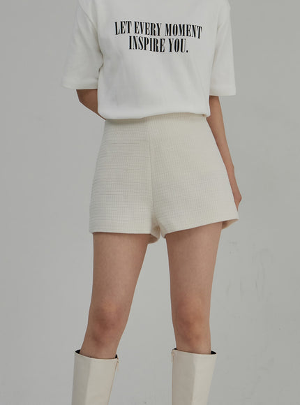 Tweed High Waist Shorts OJ304