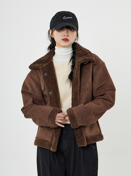 Shearling Button Jacket BN07
