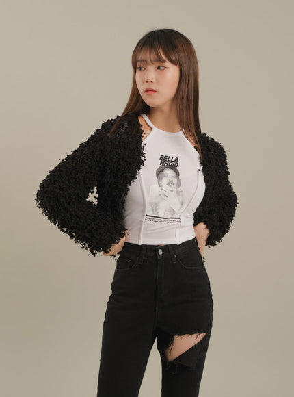 Cut Out Halter neck Long Sleeve T Shirt