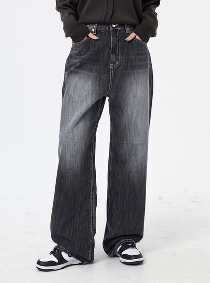 Wide Leg Black Jeans CM315