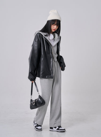 Lewkin Soft Basic Two Way Hoodie Zip Up C1210