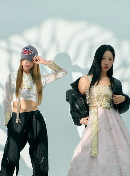 雙肩帶工裝降落傘寬鬆褲 BD23