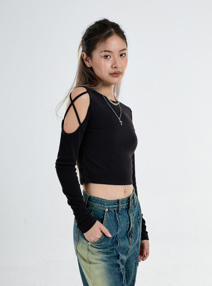 Simple Off Shoulder Crop Top CO04