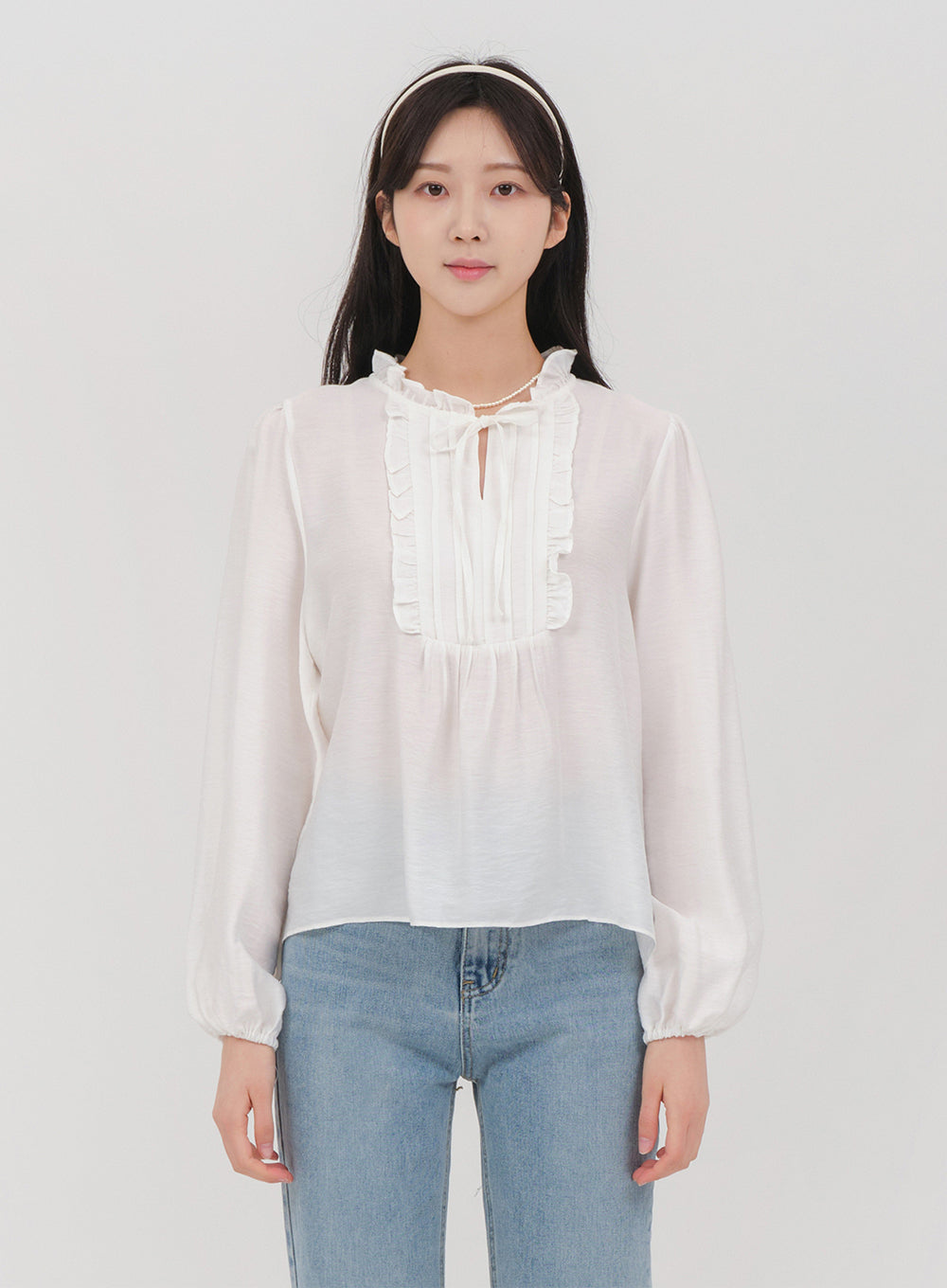 Modal Blouse with Frill Detail OM25