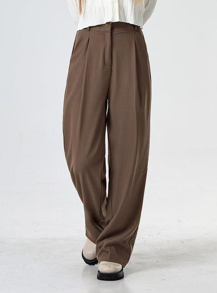 Pintuck Wide Tailored Pants With 3 Versions Of Length CG24