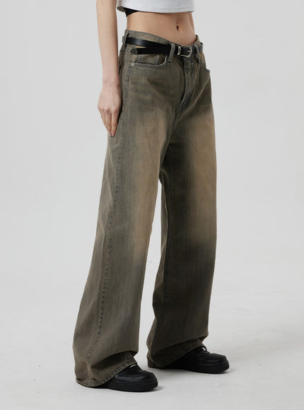 復古水洗寬鬆牛仔褲 CF307
