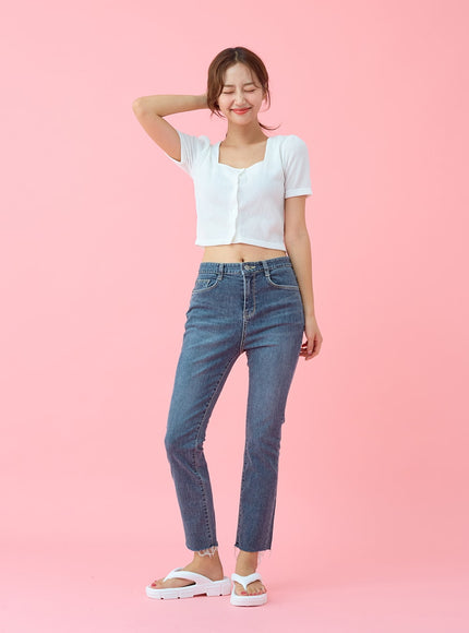 剪裁下擺跨度緊身褲 BU29 