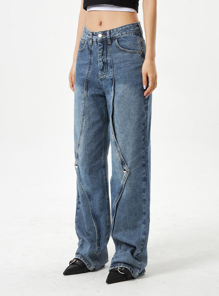 Wrapped Wide Leg Jeans CA320