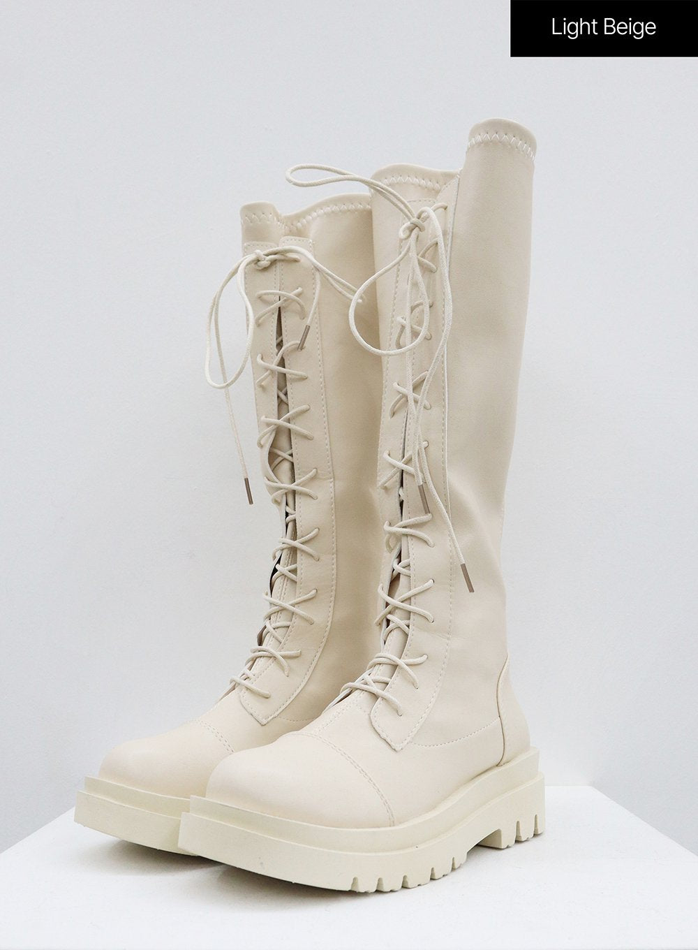 Thick Platform Lace-Up High Boots BO25 - Korean Women's Fashion | LEWKIN