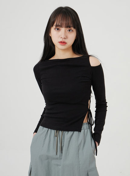 Cut Out Shoulder Top OF327