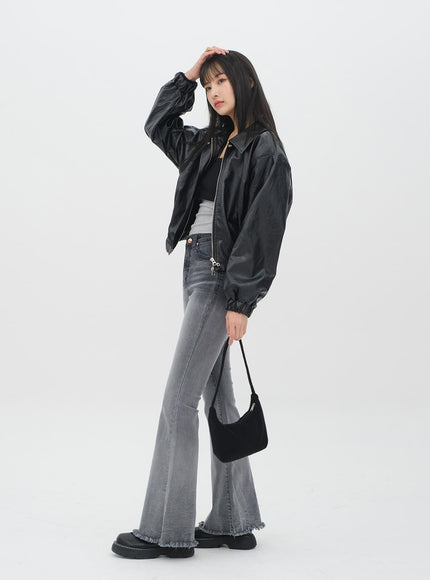 Faux Leather Crop Jacket J19