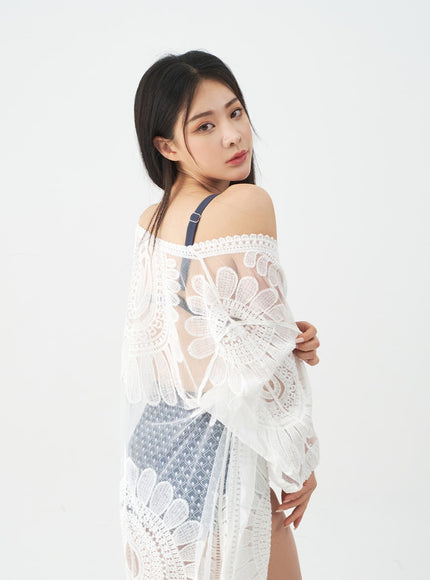 向日葵刺繡長袍IJ13