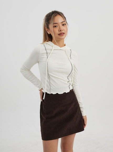 Front Stripe Detail Hoodie Top CJ320