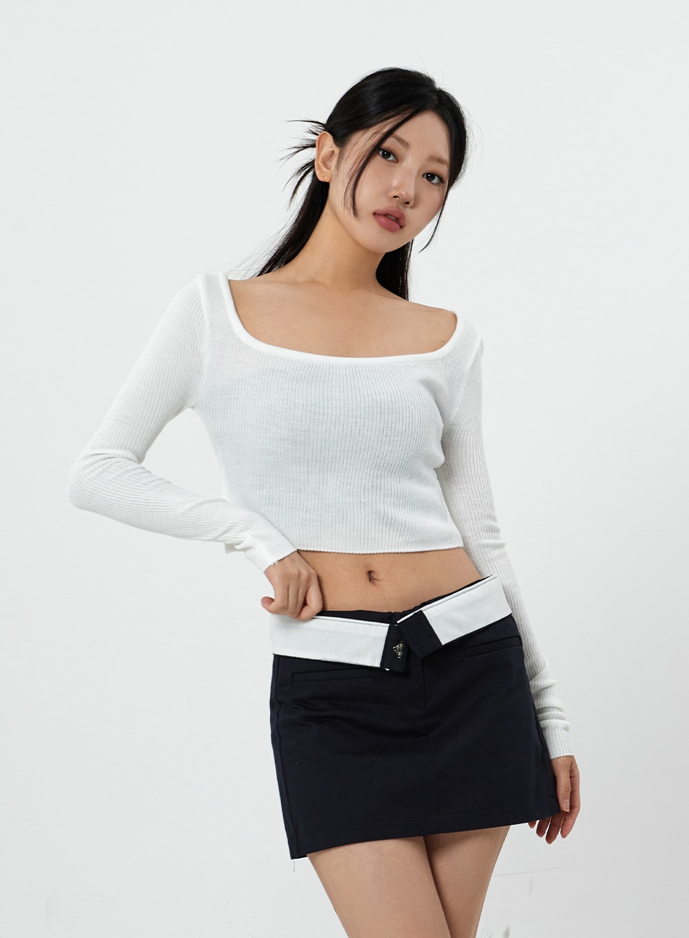 方形針織長袖T卹 CS20