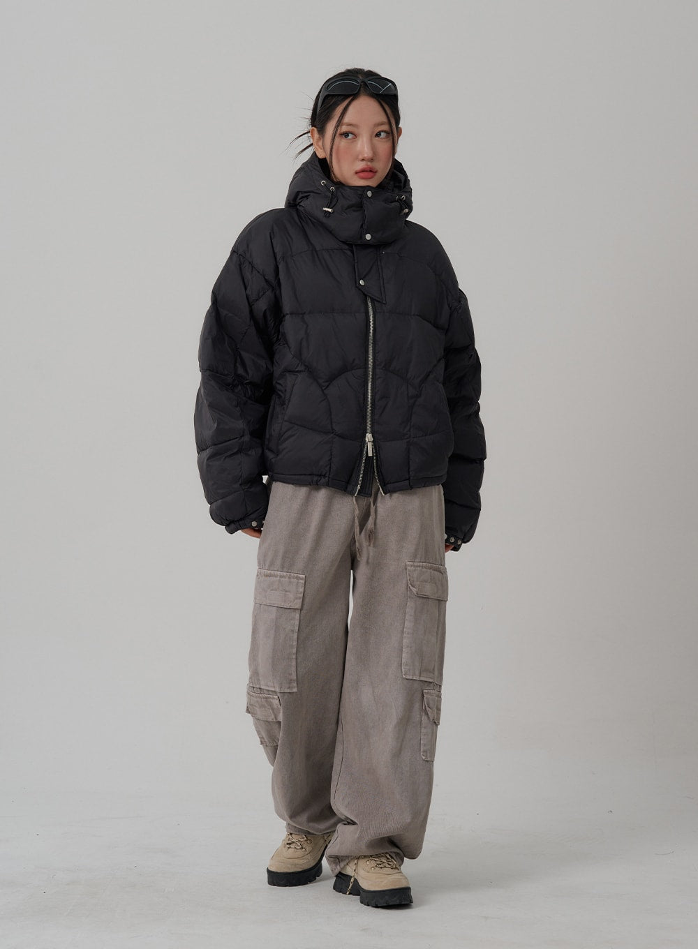 Oversize Hooded Puffer Jacket CN03 - Lewkin