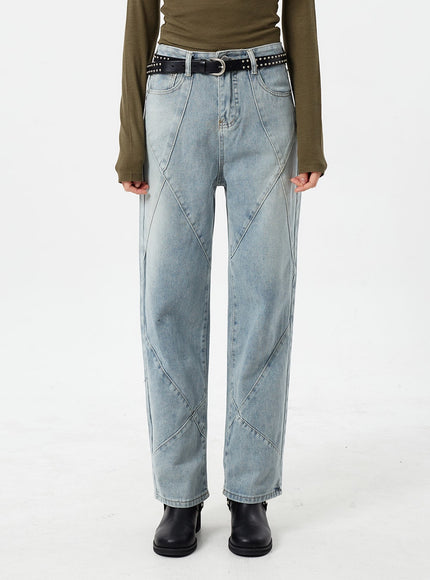 淺色水洗直筒牛仔褲 CM307