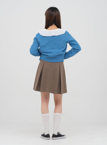 羊毛短款開衫 F4 