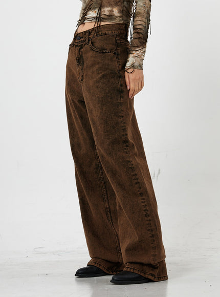 水洗寬牛仔褲男女通用 CS21