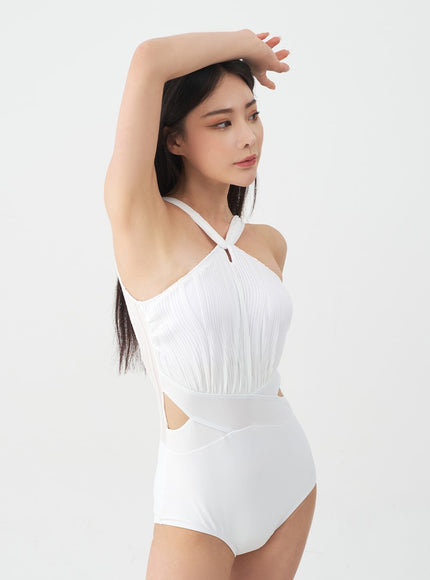 掛脖開衩連體泳衣 IJ13