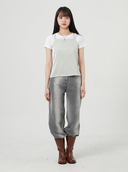 緞面無袖上衣 OF327